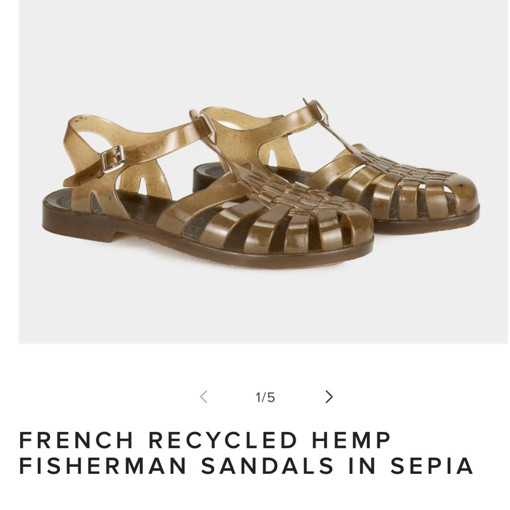 Plasticana- FRENCH RECYCLED HEMP FISHERMAN SANDALS IN SEPIA